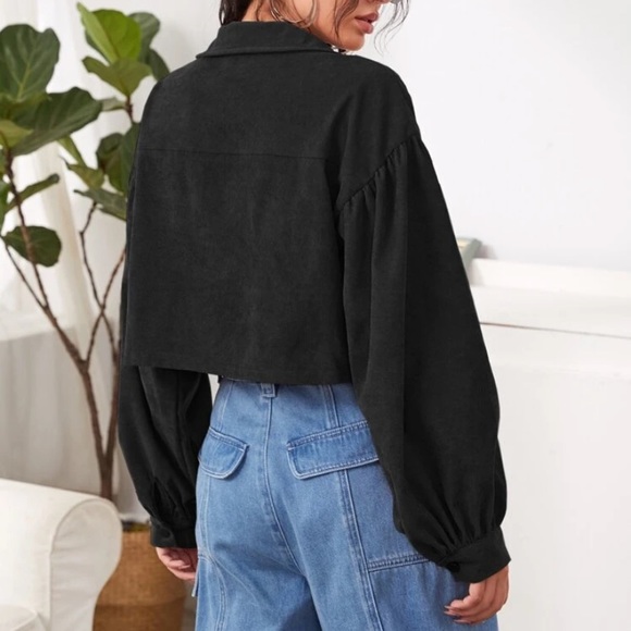 Cropped Plaid and Black Jacket - Picture 2 of 2